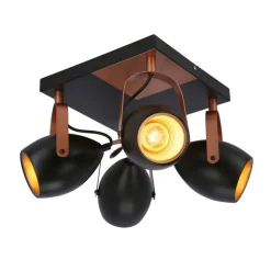 Oświetlenie Przedpokoju|Oświetlenie Łazienki>Candellux Lighting Lampa czarno-miedziana regulowana plafon E14 4x40W Anica