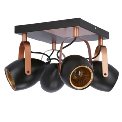 Oświetlenie Przedpokoju|Oświetlenie Łazienki></noscript>Candellux Lighting Lampa czarno-miedziana regulowana plafon E14 4x40W Anica