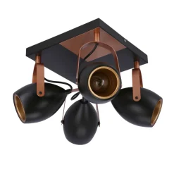 Oświetlenie Przedpokoju|Oświetlenie Łazienki></noscript>Candellux Lighting Lampa czarno-miedziana regulowana plafon E14 4x40W Anica