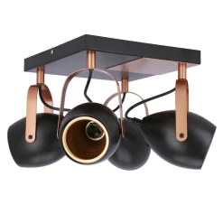 Oświetlenie Przedpokoju|Oświetlenie Łazienki></noscript>Candellux Lighting Lampa czarno-miedziana regulowana plafon E14 4x40W Anica