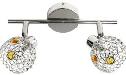 Oświetlenie Przedpokoju|Oświetlenie Sypialni>Candellux Lighting Lampa dwupunktowa Aron chrom + bursztyn