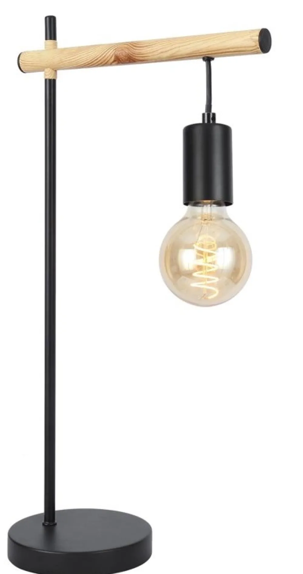 Oświetlenie Pokoju Dziecięcego|Oświetlenie Sypialni>Candellux Lighting Lampa gabinetowa biurkowa czarna drewno Izzy