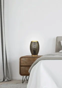 Oświetlenie Sypialni|Oświetlenie Salonu>Candellux Lighting Lampa nocna ażurowa czarno-złota Venus