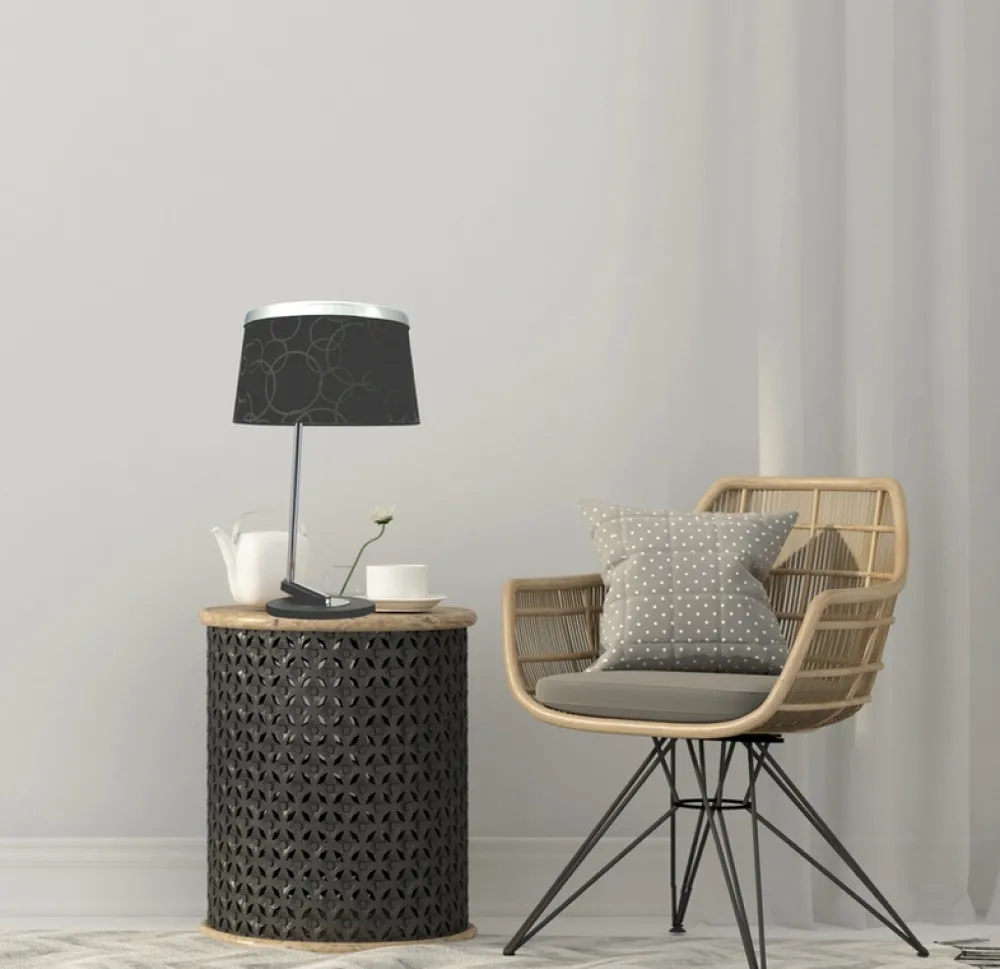 Oświetlenie Pokoju Dziecięcego|Oświetlenie Sypialni>Candellux Lighting Lampa nocna czarny chrom Impresja