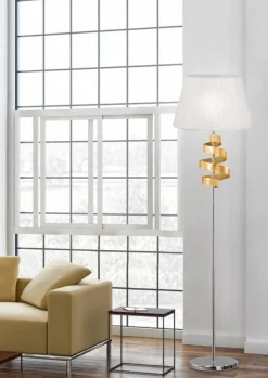 Oświetlenie Jadalni|Oświetlenie Sypialni>Candellux Lighting Lampa podłogowa Denis glamour złoty detal