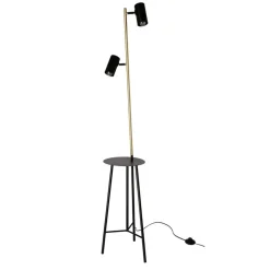 Oświetlenie Jadalni|Oświetlenie Sypialni>Candellux Lighting Lampa podłogowa Perret czarno-złota 164cm