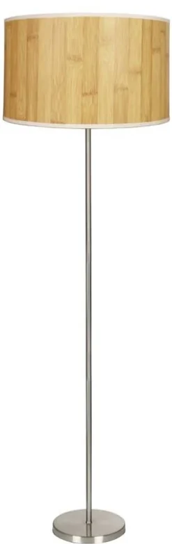 Oświetlenie Pokoju Dziecięcego|Oświetlenie Sypialni>Candellux Lighting Lampa podłogowa satynowa abażur z fakturą sosny Timber