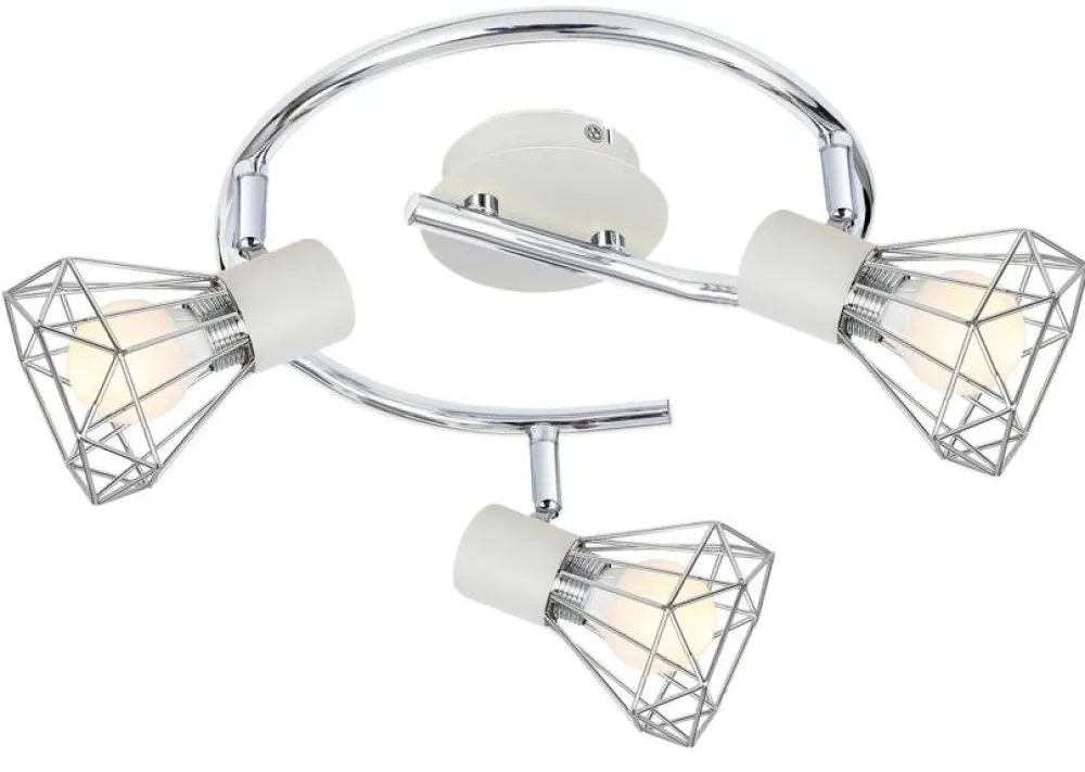 Oświetlenie Pokoju Dziecięcego|Oświetlenie Przedpokoju>Candellux Lighting Lampa spirala ścienna/sufitowa chrom/biała 3xE14 Verve