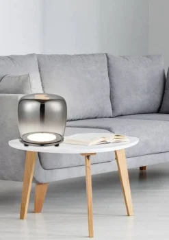 Oświetlenie Jadalni|Oświetlenie Salonu>Ledea Lampa stołowa czarna szklana LED 17cm Berloz