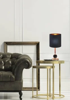 Oświetlenie Przedpokoju|Oświetlenie Salonu>Candellux Lighting Lampa stołowa gabinetowa czarna/miedziana 40W E14 Melba