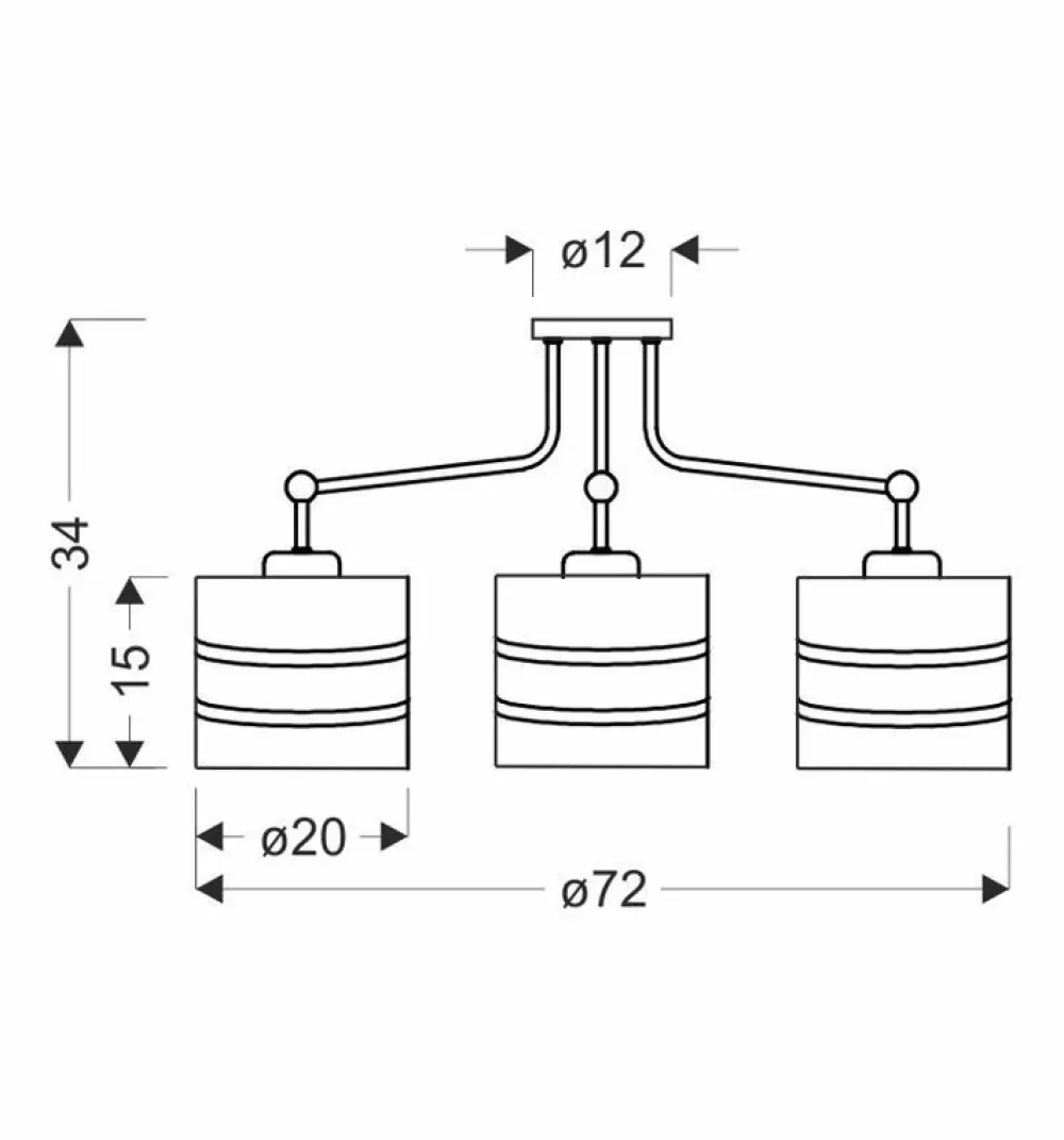 Oświetlenie Jadalni|Oświetlenie Sypialni>Candellux Lighting Lampa sufitowa Andy 3xE27 czarna/chrom
