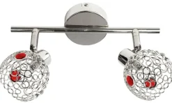 Oświetlenie Przedpokoju|Oświetlenie Sypialni>Candellux Lighting Lampa sufitowa Aron chrom czerwony 2x40W
