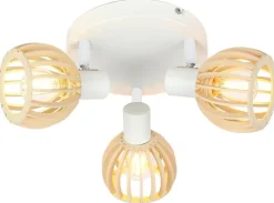 Oświetlenie Przedpokoju|Oświetlenie Jadalni>Candellux Lighting Lampa sufitowa Atarri plafon biały drewno 3xE14