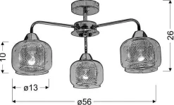 Oświetlenie Sypialni|Oświetlenie Salonu>Candellux Lighting Lampa sufitowa chromowa szklany klosz 3x40W Ray