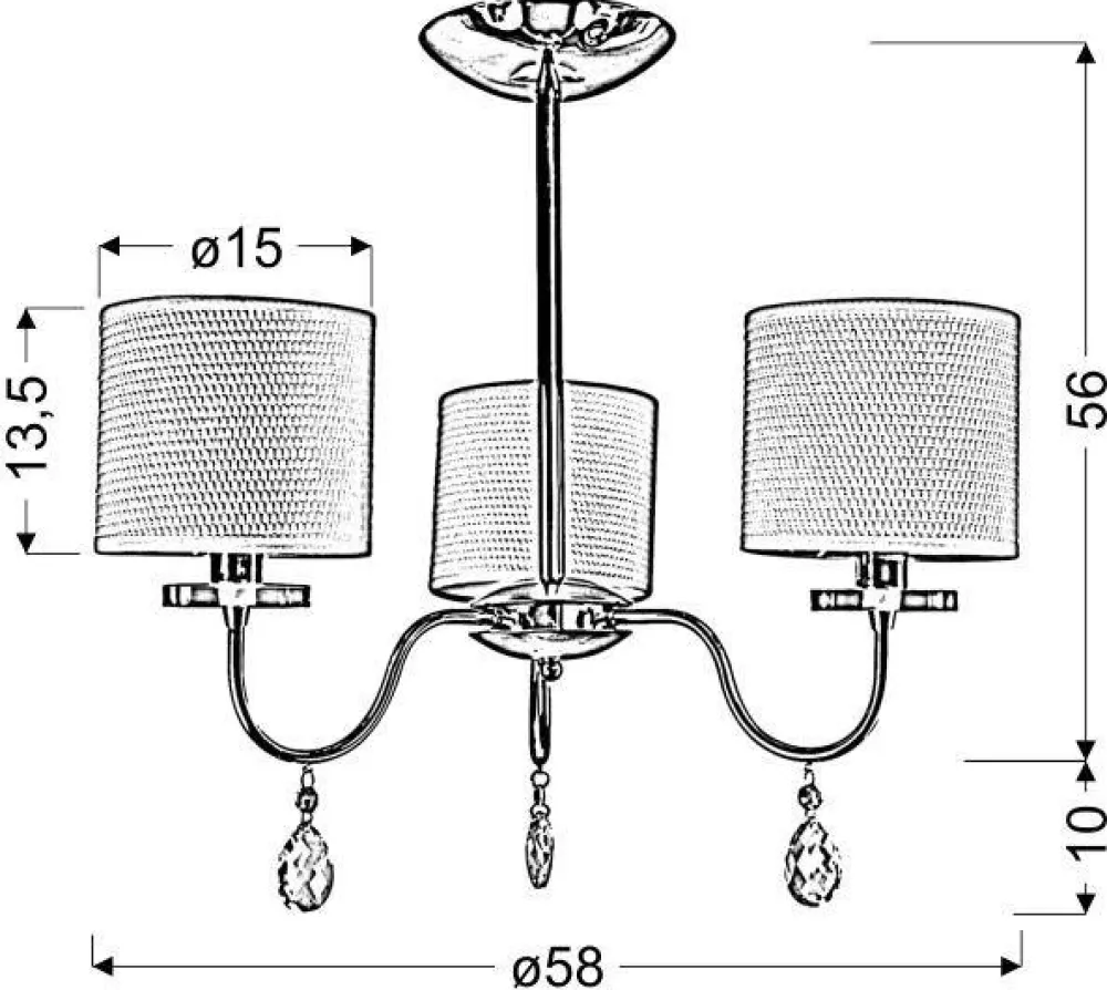 Oświetlenie Pokoju Dziecięcego|Oświetlenie Przedpokoju>Candellux Lighting Lampa sufitowa chromowa 3x40W żyrandol kryształy Estera