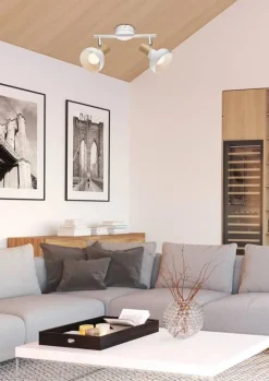 Lampy Wiszące|Oświetlenie Przedpokoju>Candellux Lighting Lampa sufitowa ścienna listwa biała + drewno 2x40W Puerto