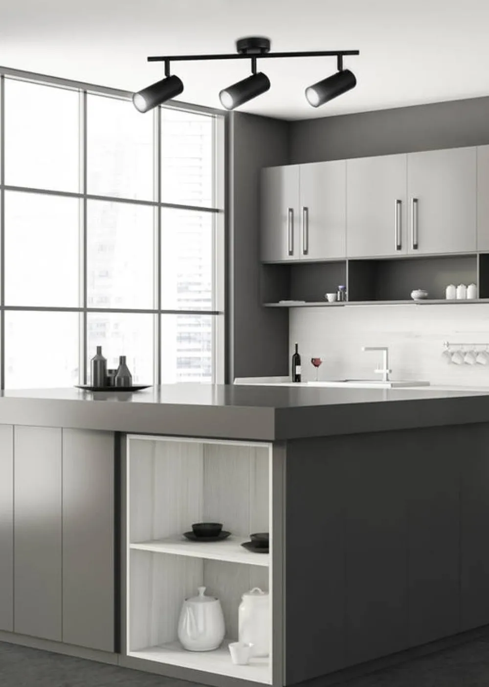 Oświetlenie Przedpokoju|Oświetlenie Jadalni>Candellux Lighting Lampa sufitowa Colly czarna spot 3xGU10