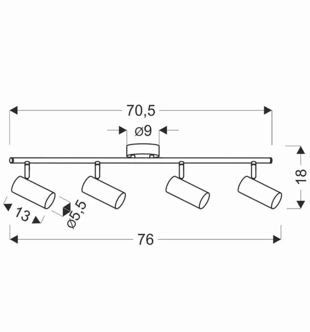 Lampy Sufitowe|Oświetlenie Przedpokoju>Candellux Lighting Lampa sufitowa Colly listwa czteropunktowa 4x15W