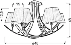 Oświetlenie Przedpokoju|Oświetlenie Jadalni>Candellux Lighting Lampa sufitowa czarna / biały abażur żyrandol 6x40W Valencia