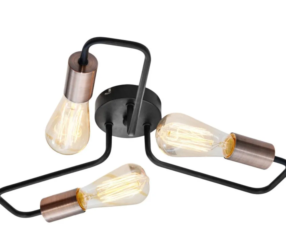 Oświetlenie Przedpokoju|Oświetlenie Jadalni>Candellux Lighting Lampa sufitowa czarna metalowa oprawka 3xE27 Herpe E27