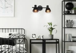 Oświetlenie Przedpokoju|Oświetlenie Jadalni>Candellux Lighting Lampa sufitowa czarna Neria klosz miedziany 2x40W