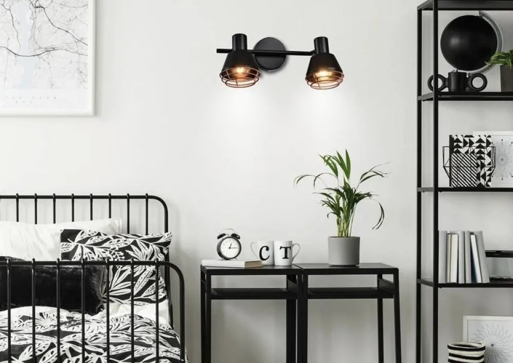 Oświetlenie Przedpokoju|Oświetlenie Jadalni>Candellux Lighting Lampa sufitowa czarna Neria klosz miedziany 2x40W