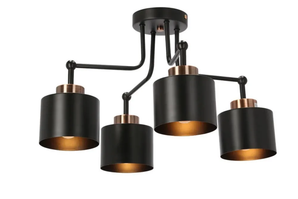 Oświetlenie Przedpokoju|Oświetlenie Jadalni>Candellux Lighting Lampa sufitowa czarna Olena 4xE27