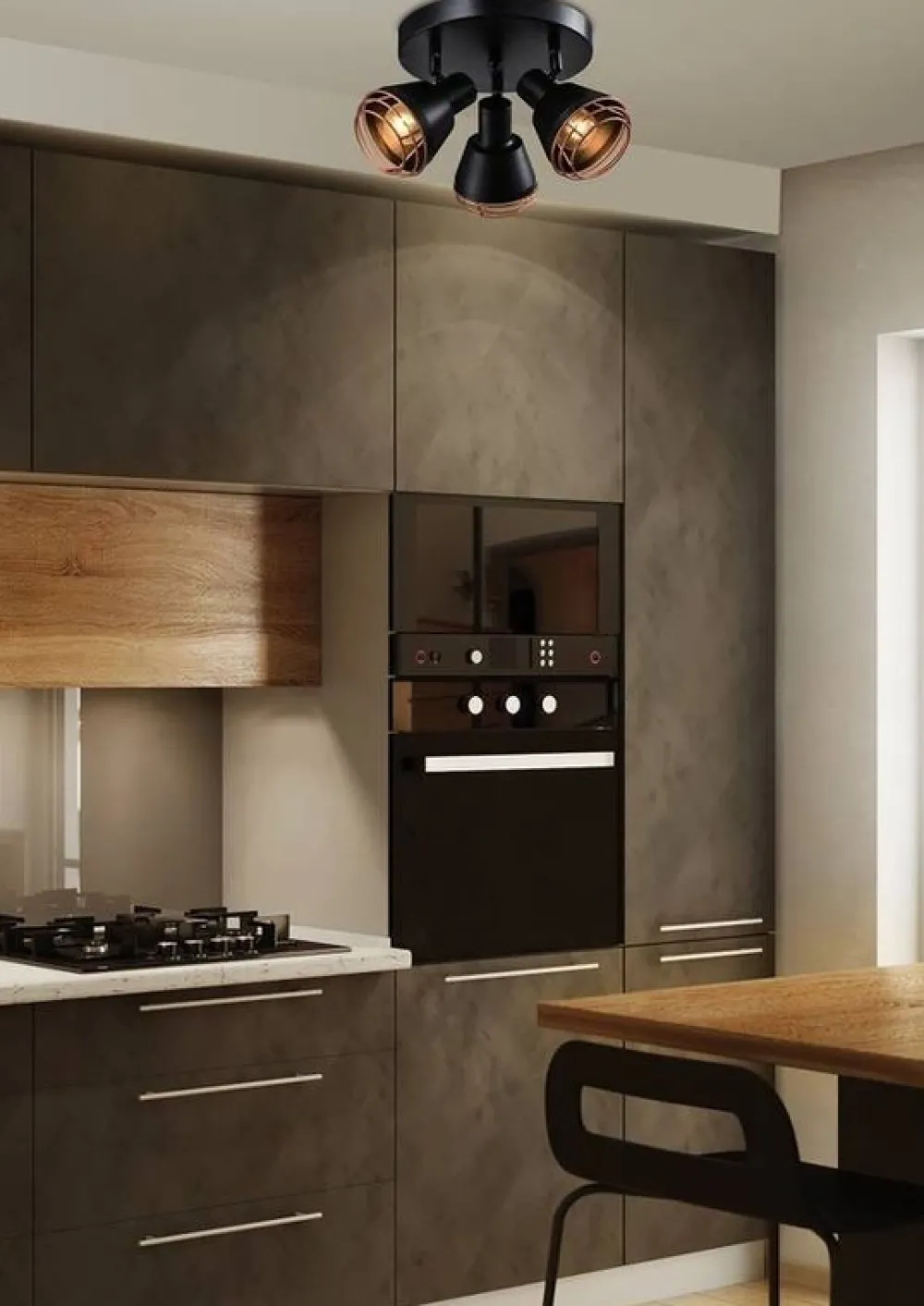 Oświetlenie Przedpokoju|Oświetlenie Jadalni>Candellux Lighting Lampa sufitowa czarna plafon klosz miedziany 3xE14 40W Neria