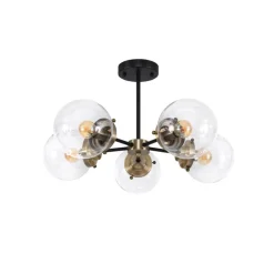 Oświetlenie Przedpokoju|Oświetlenie Jadalni>Candellux Lighting Lampa sufitowa czarna/patynowa 5xE14 Lens