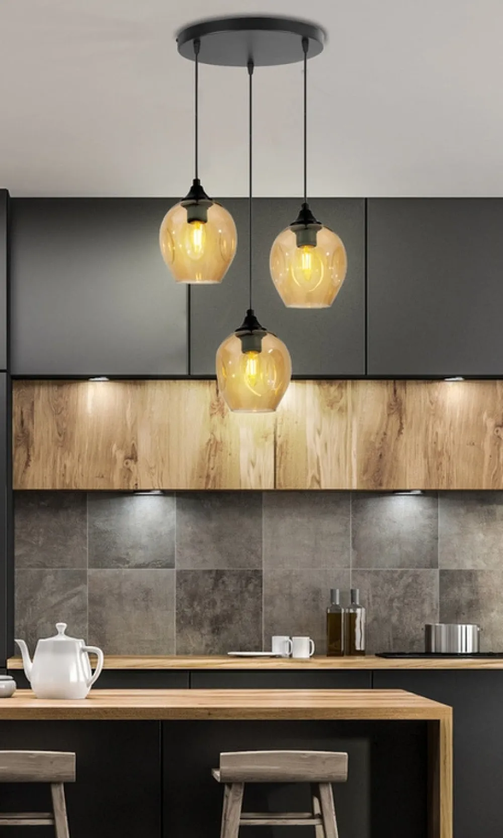 Oświetlenie Jadalni|Oświetlenie Sypialni>Candellux Lighting Lampa sufitowa czarno brązowa talerz 3xE27 Aspa