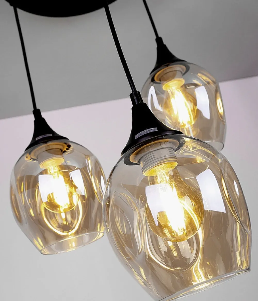 Oświetlenie Jadalni|Oświetlenie Sypialni>Candellux Lighting Lampa sufitowa czarno brązowa talerz 3xE27 Aspa