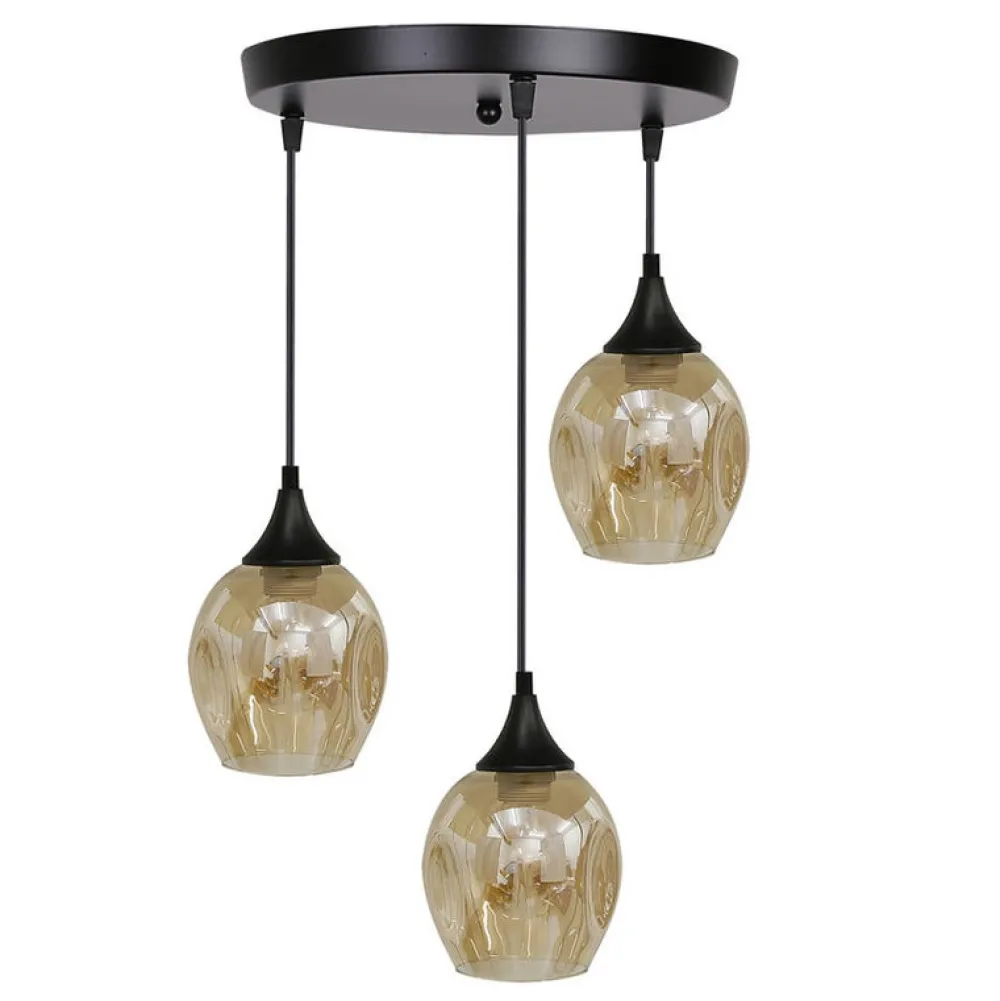 Oświetlenie Jadalni|Oświetlenie Sypialni>Candellux Lighting Lampa sufitowa czarno brązowa talerz 3xE27 Aspa