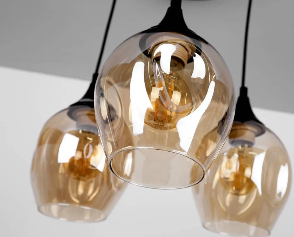 Oświetlenie Jadalni|Oświetlenie Sypialni>Candellux Lighting Lampa sufitowa czarno brązowa talerz 3xE27 Aspa