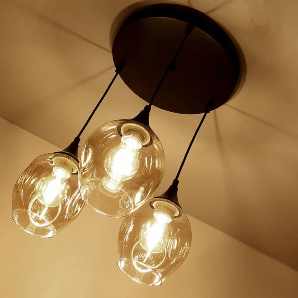 Oświetlenie Jadalni|Oświetlenie Sypialni>Candellux Lighting Lampa sufitowa czarno brązowa talerz 3xE27 Aspa