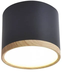Oświetlenie Przedpokoju|Oświetlenie Jadalni>Candellux Lighting Lampa sufitowa czarno-drewniana 8,8x7,5cm Tuba
