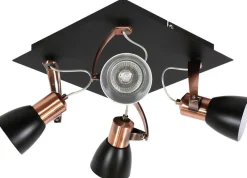 Lampy Sufitowe|Lampy Wiszące>Candellux Lighting Lampa sufitowa czarno-miedziana plafon Markus