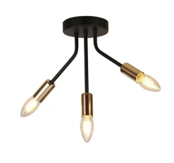 Oświetlenie Przedpokoju|Oświetlenie Jadalni>Candellux Lighting Lampa sufitowa czarno-złota 3x40W E14 Tiara