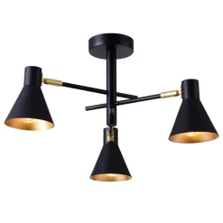 Oświetlenie Przedpokoju|Oświetlenie Jadalni>Candellux Lighting Lampa sufitowa czarno-złota mat regulowana 3x40W Less