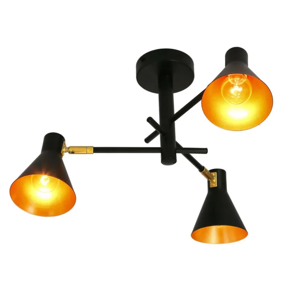 Oświetlenie Przedpokoju|Oświetlenie Jadalni>Candellux Lighting Lampa sufitowa czarno-złota mat regulowana 3x40W Less