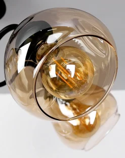 Oświetlenie Przedpokoju|Oświetlenie Jadalni></noscript>Candellux Lighting Lampa sufitowa czarno/złota dymiona 5xE27 Unica