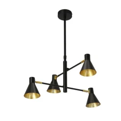 Oświetlenie Przedpokoju|Oświetlenie Jadalni>Candellux Lighting Lampa sufitowa czarno-złota mat regulowana 4x40W Less