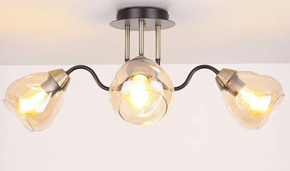 Oświetlenie Jadalni|Oświetlenie Sypialni>Candellux Lighting Lampa sufitowa czarno/złota dymiona 3xE27 Unica 33-00880