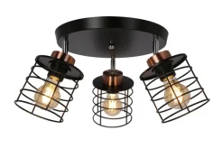 Oświetlenie Przedpokoju|Oświetlenie Łazienki>Candellux Lighting Lampa sufitowa Glob czarna złota talerz 3xE27