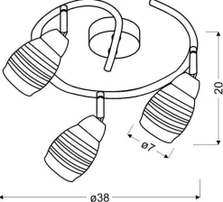 Oświetlenie Przedpokoju|Oświetlenie Jadalni>Candellux Lighting LAMPA SUFITOWA JUBILAT SPIRALA E14 LED CHROM