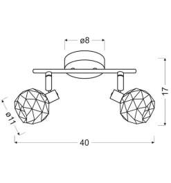 Oświetlenie Przedpokoju|Oświetlenie Jadalni>Candellux Lighting Lampa sufitowa listwa ścienna czarna złoty klosz Acrobat