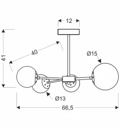 Oświetlenie Przedpokoju|Oświetlenie Jadalni></noscript>Candellux Lighting Lampa sufitowa mosiądz/biała 4xG9 MATI