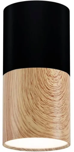 Oświetlenie Przedpokoju|Oświetlenie Jadalni>Candellux Lighting Lampa sufitowa natynkowa Tuba czarny drewno GU10