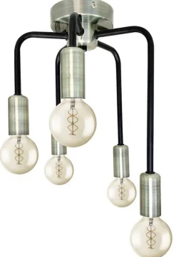 Oświetlenie Przedpokoju|Oświetlenie Jadalni>Candellux Lighting Lampa sufitowa patynowa + czarny mat 5xE14 Sagam