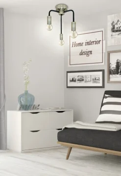 Oświetlenie Przedpokoju|Oświetlenie Jadalni>Candellux Lighting Lampa sufitowa patynowa + czarny mat 3xE14 Sagam