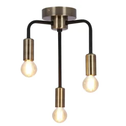 Oświetlenie Przedpokoju|Oświetlenie Jadalni></noscript>Candellux Lighting Lampa sufitowa patynowa + czarny mat 3xE14 Sagam